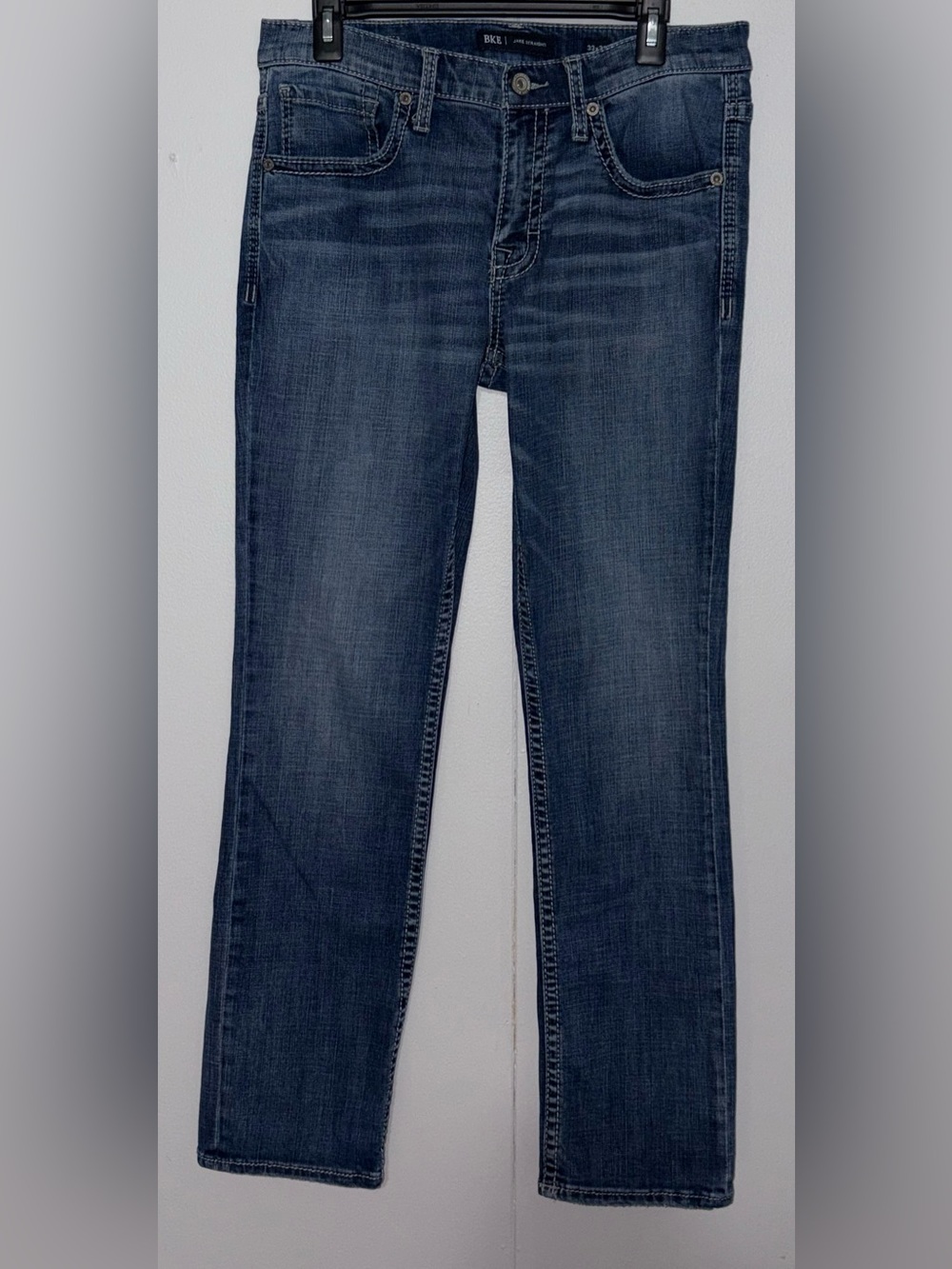 BKE Jake Straight Jeans Men 33x32 Blue Stretch Denim
